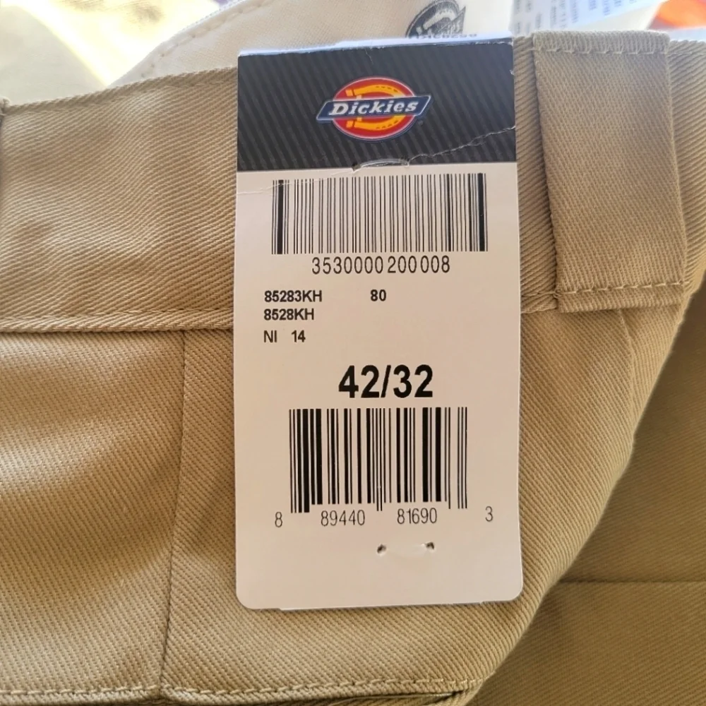 𝅺dickies Men's Loose Fit Double Knee Work Pants in Khaki Size 42/32 NWT - Picture 5 of 8